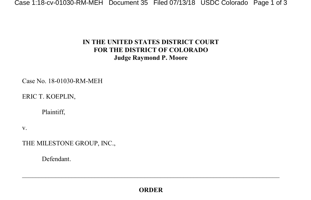 Eric Koeplin Denver lawsuit